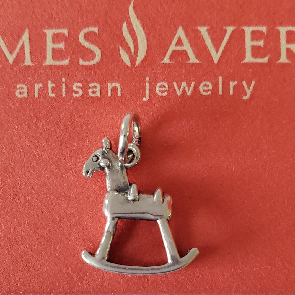 James Avery Silver Vintage Christmas Toy Rocking Horse Charm - Retired Design